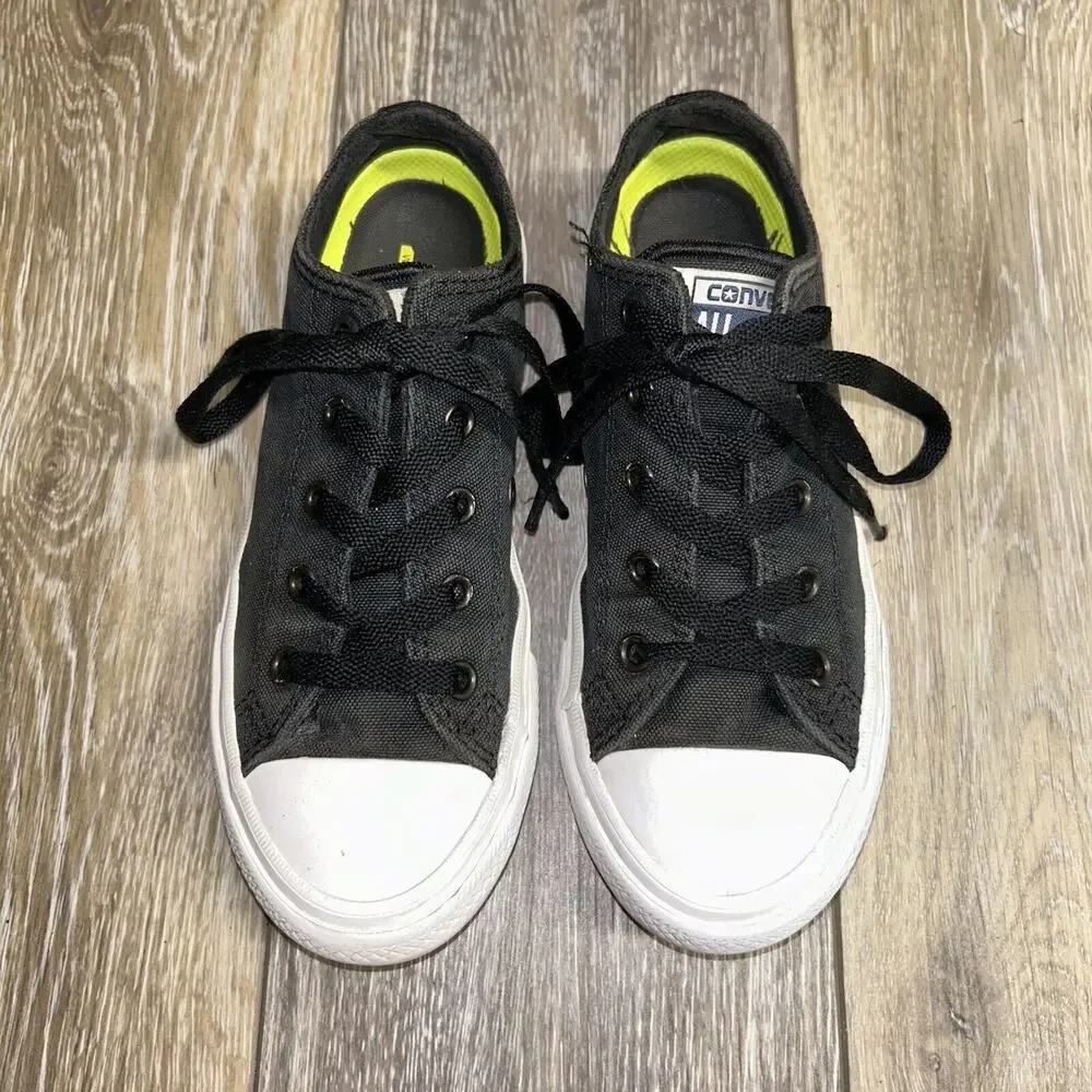 Converse Chuck Taylor II OX Low Top Youth US Size 1 Black Skate Shoes 150149C